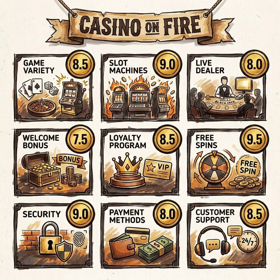 Reseña principal del casino en línea: Casino On Fire
